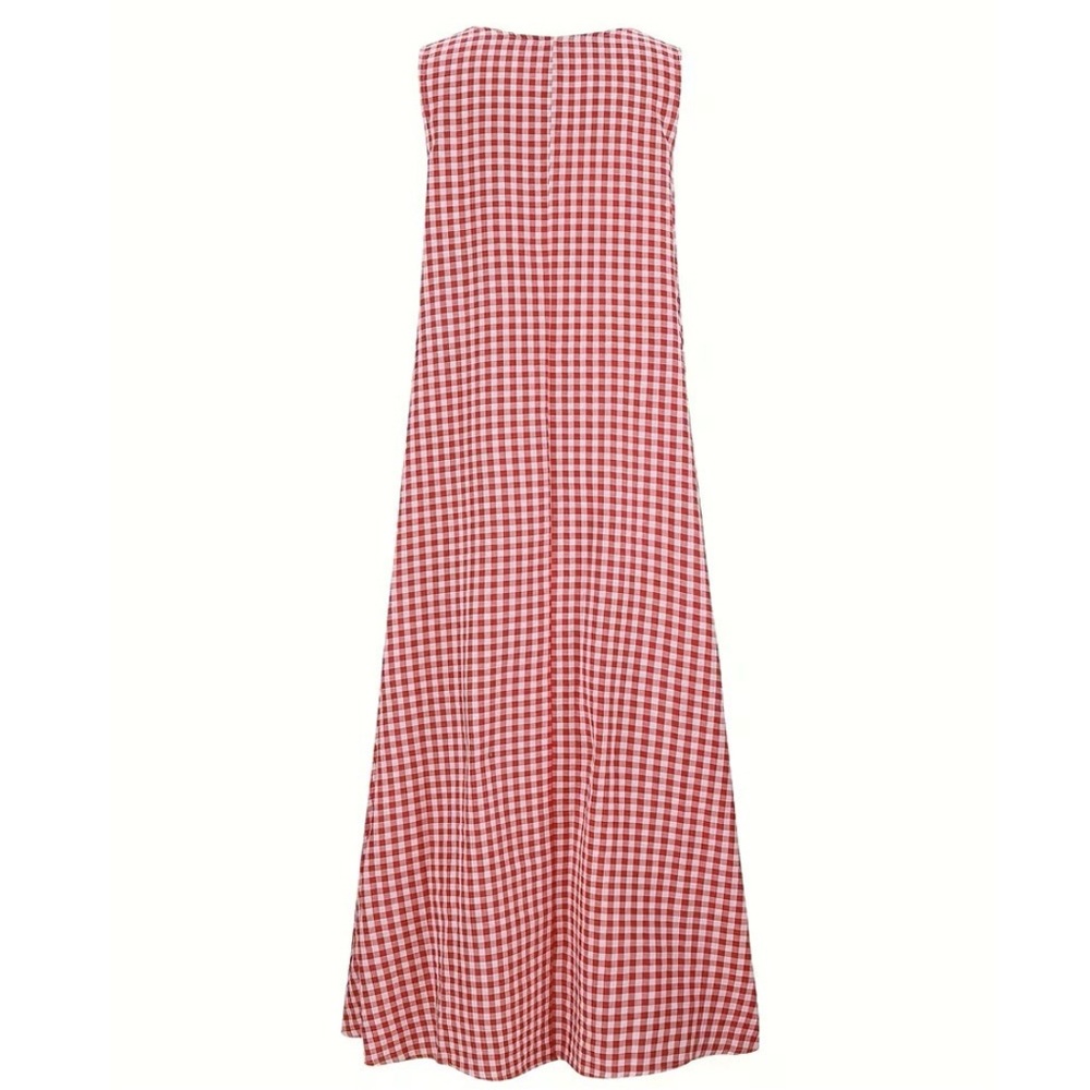 Red Gingham Women's Dress, size 2X - Picture 2 of 7